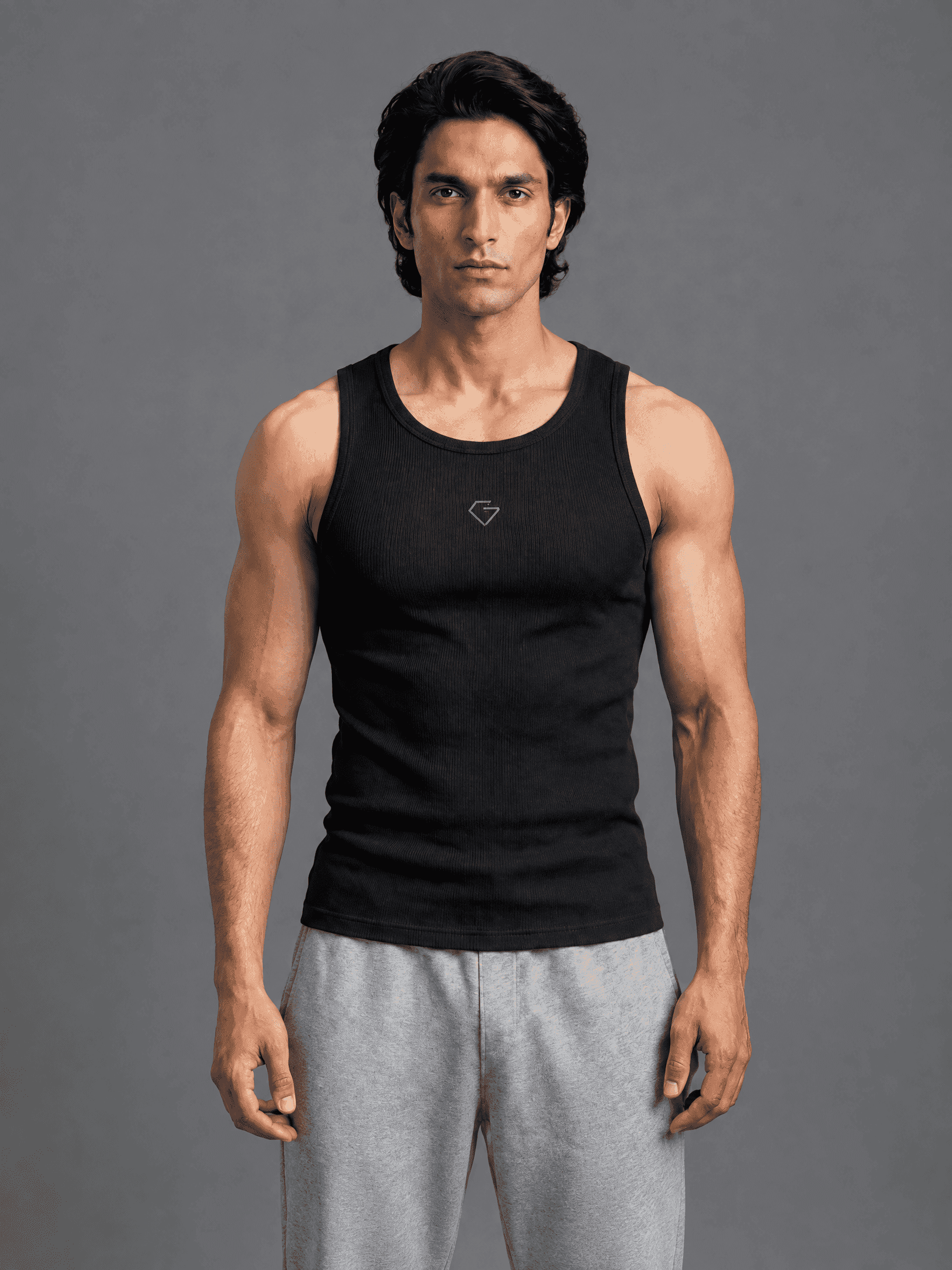 Ribbed Vest - Stealth Black