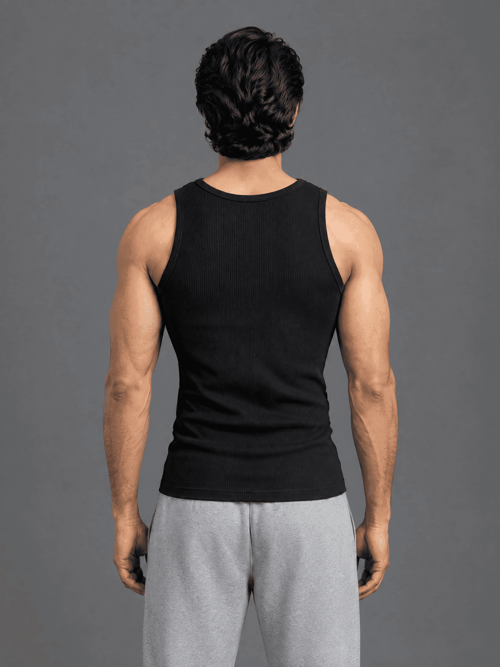 Ribbed Vest - Stealth Black thumbnail 2
