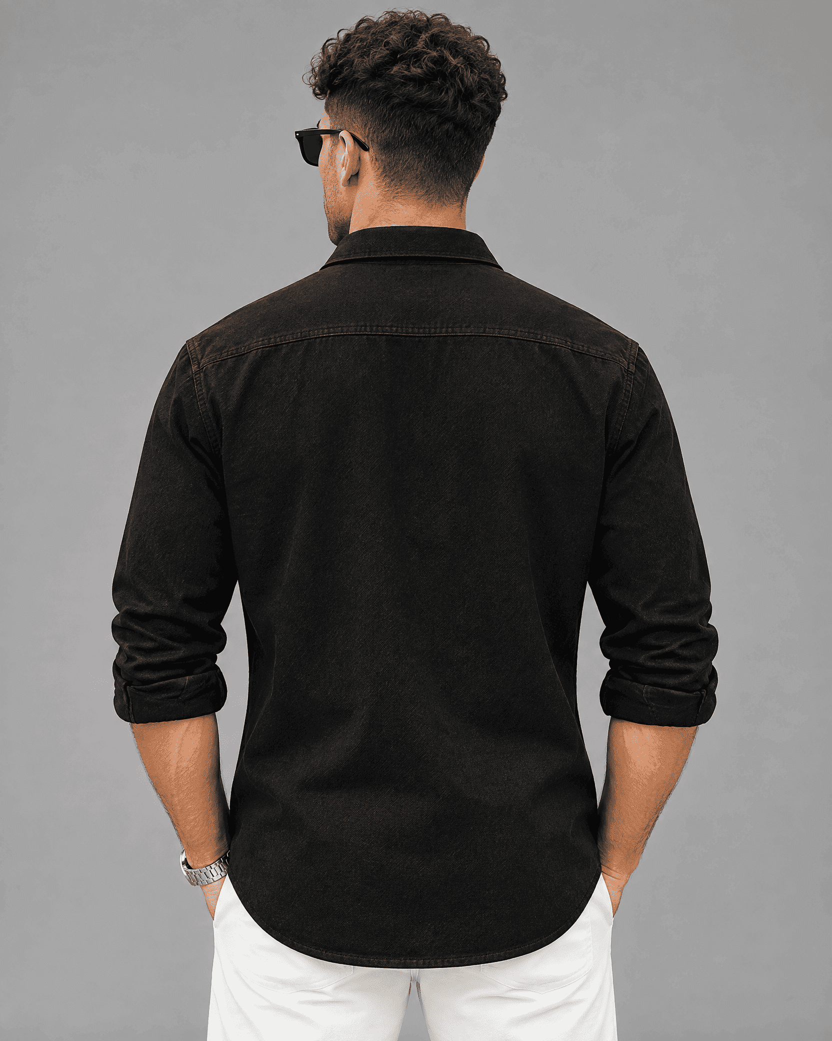 Men's Jet Black Oversized Cargo Shirt RYFT edition thumbnail 3